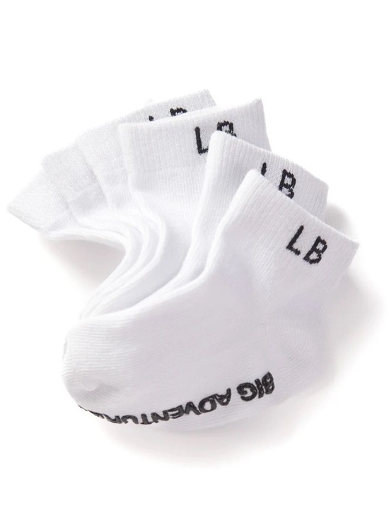 Little Bipsy Other - Little Bipsy White Ankle Athletic Socks with Black Logo - 3 Pack
